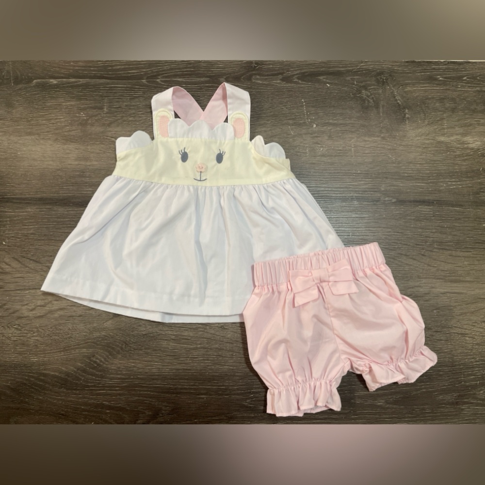 The Beaufort Bonnet Company TBBC 12/18M Easter lamb top with Natalie Knickers